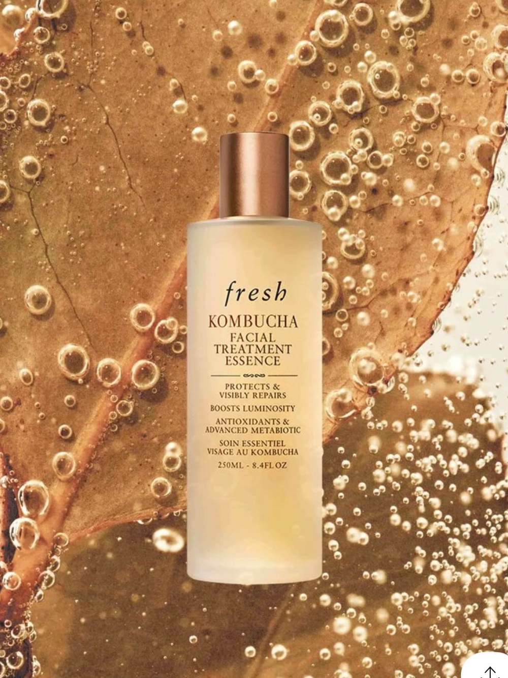 fresh Kombucha Facial Treatment Essence - Golden Clear Bottle jumbo size- 250ML